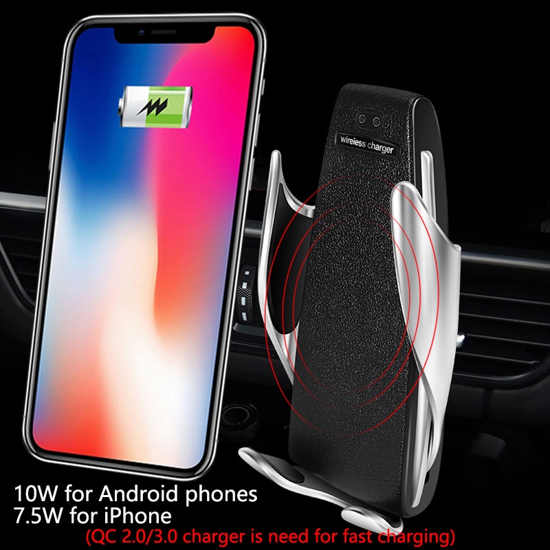 Drahtlose Auto Ladegerät für iPhone Samsung Huawei Smart Auto Clamp 10W Qi Schnelle Lade Auto Montieren Drahtlose Telefon Ladegerät halter 10W