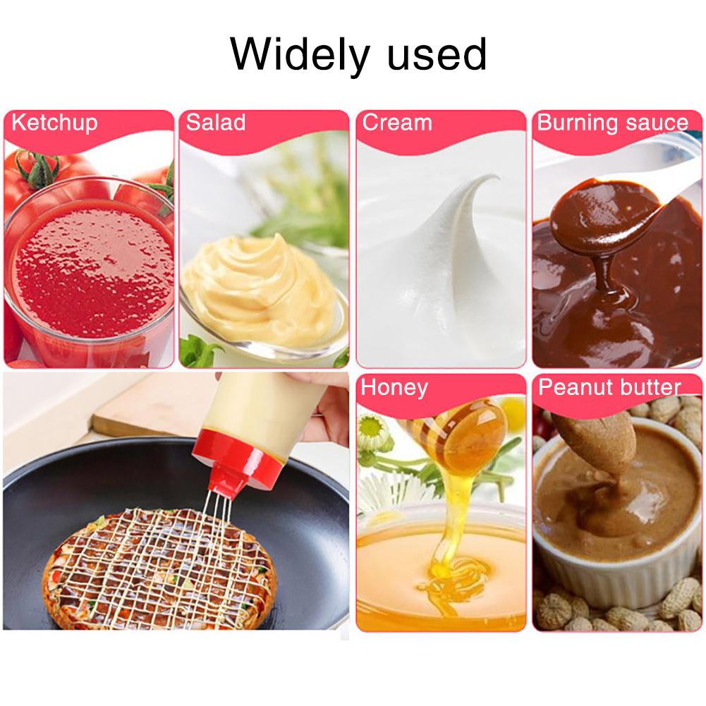 Kitchen Tool Domestic 4-hole Salad Sauce Squeeze Oil Bottle Linearity Condiment Bottle Ketchup Plastic Storage Bottle