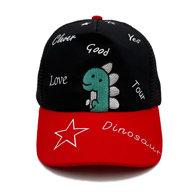 Baseballkappe für freundlicher, babys, jungen und mädchen, mit dinosaurier-stickerei, schirmmütze, unterstützung und: Schwarz