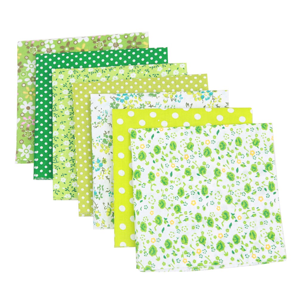 7 unidades/juego de tela de algodón para manualidades, paño liso, estampado Floral, cuadrado, 25x25mm: 10