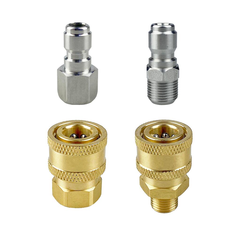 Brass 1/4" Quick Plug &amp; Disconnect Adaptor Pressure Washer Hydraulic Couplers Nozzle Connector For Garden Irrigation Washing