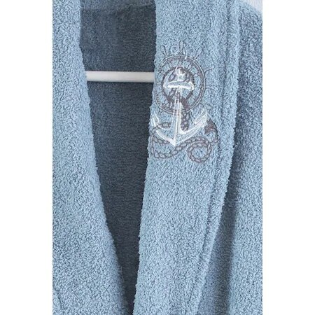 Özenev Gredel 2 Piece Male Bathrobe Set Indigo 439695341