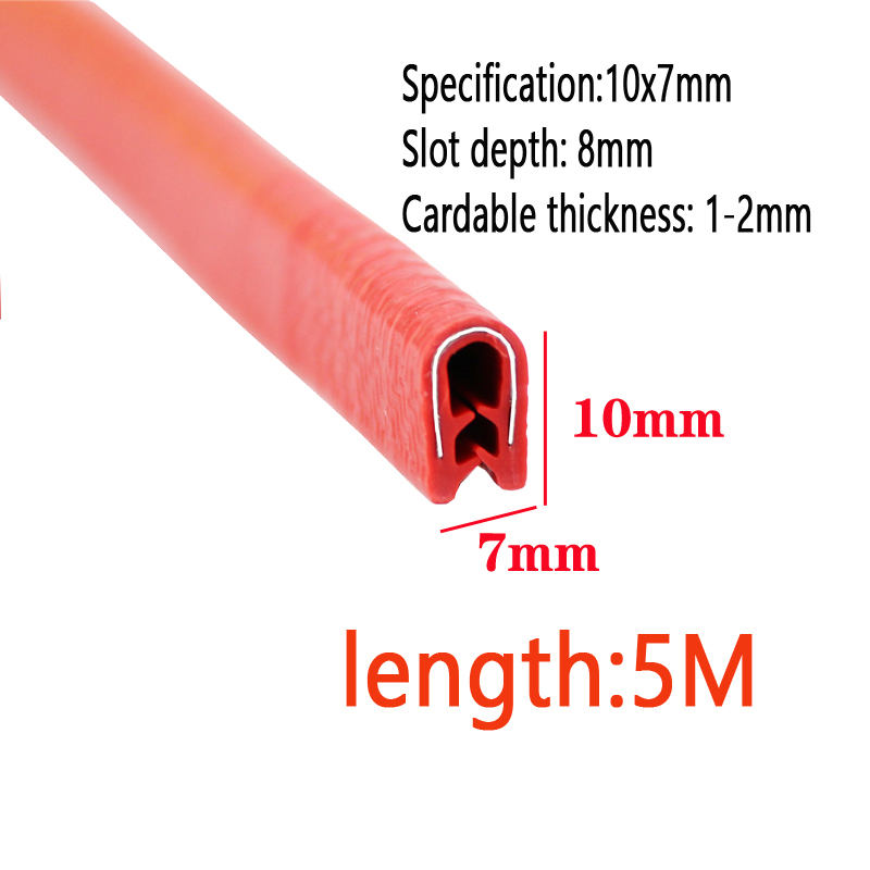 5m længder clmap fortykket panel u-formet gummitætningsliste kant gummibeskyttelsesliste metalplade kant gummiliste: Elfenben