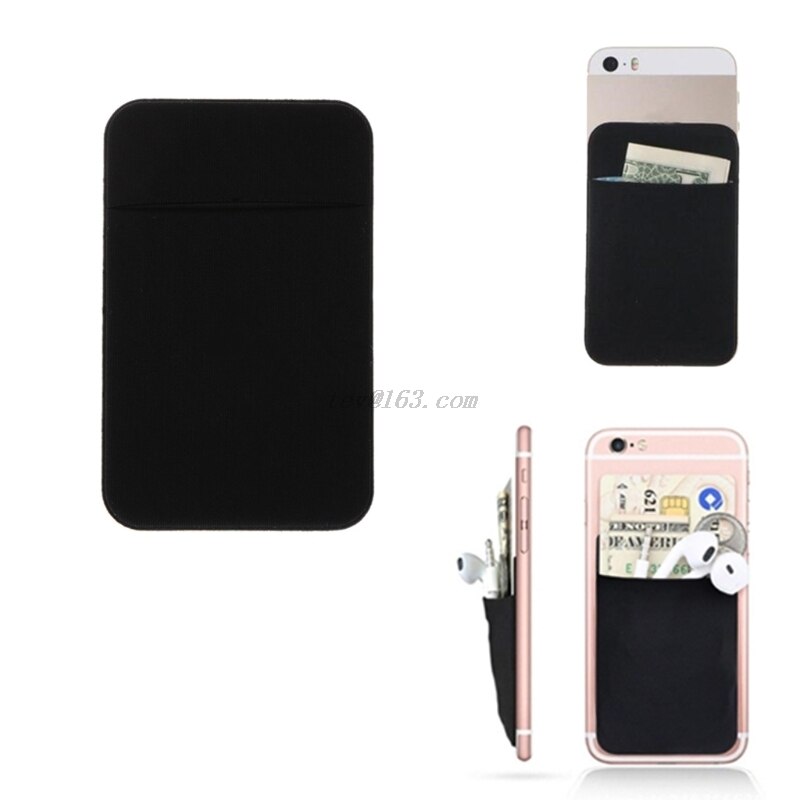 Mobiele Telefoon Credit Card Wallet Holder Pocket Stick-On Lijm Elastische Tool