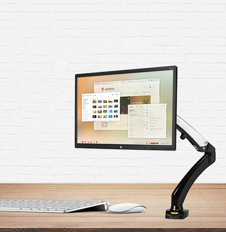 Monitor Houder 360 Graden Gasveer 17 "-27" Tafel Arm Monitor Houder Desktop Vastklemmen Of Tule met 2 Usb-poort NB F100