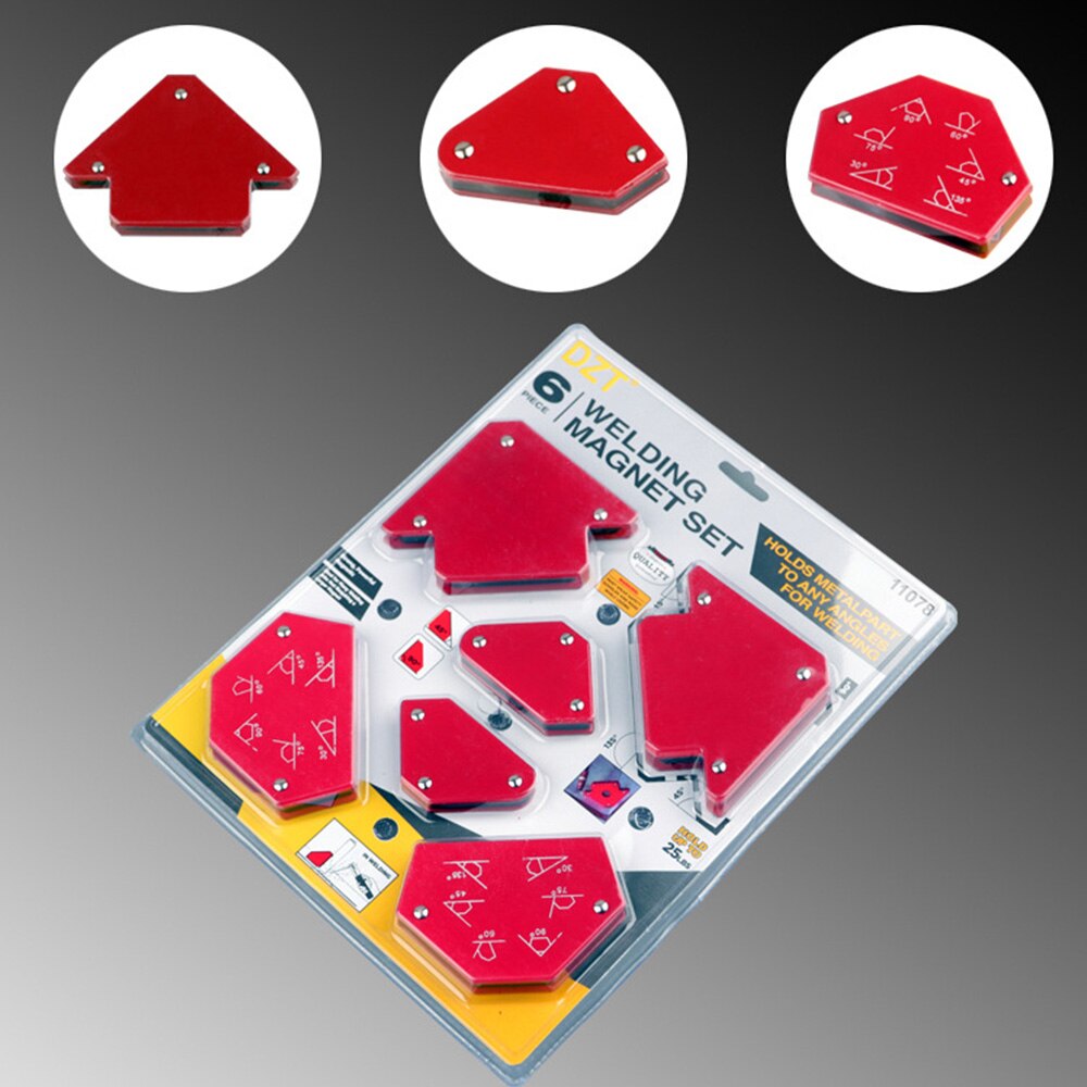 6Pcs Triangle Welding Magnets Welding Arrow 75lb/50lb/25lb Magnetic Fixed Angle Tool Tool 45/90/135 Degrees Welding Accessories