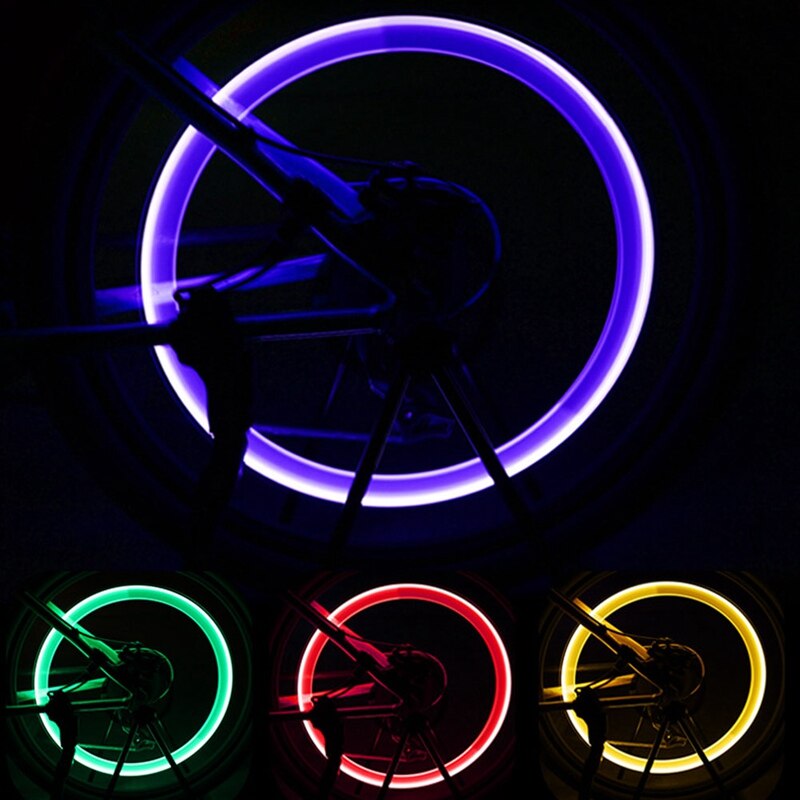 2Stck Fahrrad Motorrad LED-leuchten Reifen Rad Ventil Kappe Licht-Auto Reifen Ventil Kappen Luft Abdeckung Reifen Felge ventil Rad Stengel Deckel