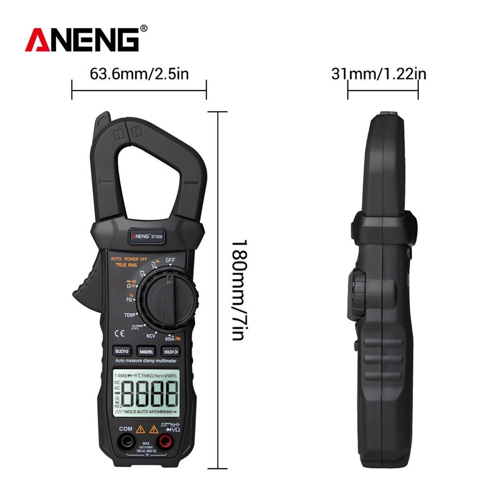 Digital Clamp Meter LCD Backlight Liquid Crystal Display AC/DC Voltage Current Tester Ammeter Voltmeter Electrical Instruments: Black
