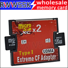 Dual Slot Micro Sd Sdhc Sdxc Tf Naar Cf Adapter Microsd Naar Extreme Compact Flash Type I Card Converter