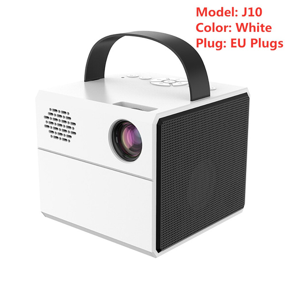 Kebidu J10 Mini Projector Pk Q2 Kinderen Draagbare Hdmi-Compatibel Projector Onderwijs Mini Led Thuis Beamer Voor Kerstcadeau: White EU Plugs