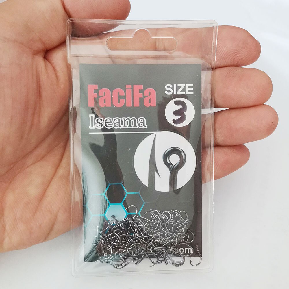 100 Stück Iseama Karpfen-Angelhaken, versetzter Kreis-Haken, einzelner Fliegenfischen, Jig-Haken mit Widerhaken, Meer-Angelhaken, Zubehör