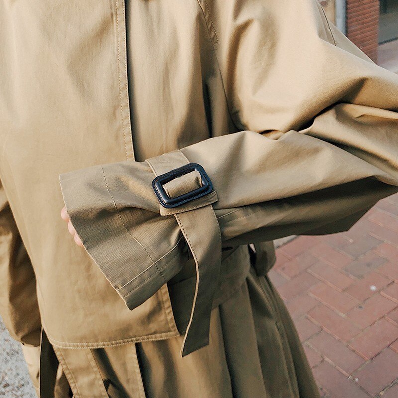 Gabardinas de mujer ropa de calle holgada mujer trabajador ropa de calle gabardinas largas Mujer OL oversize Trench FY12