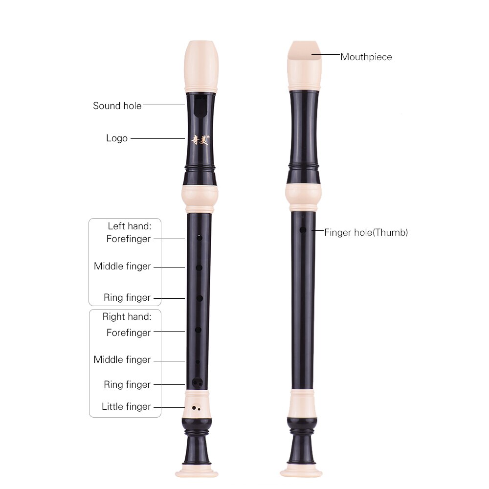 QM8A-23G Alto Recorder German Style 8 Hole Key of G Wind Musical Instrument with Cleaning Rod Carrying