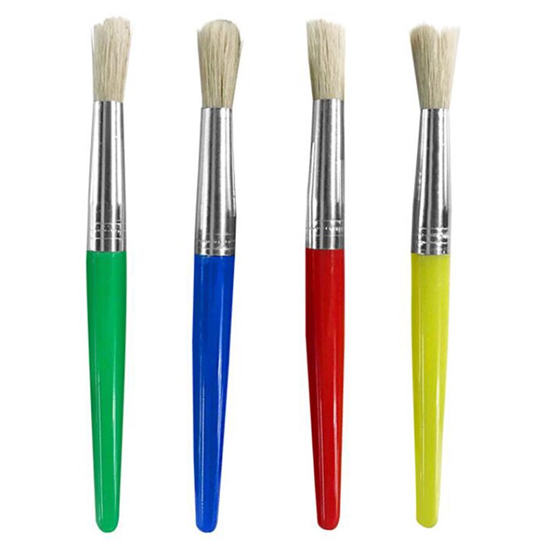 Pinceau pour enfants peinture à l'aquarelle à l'huile couleur bonbon poignée en plastique brosses à poils Gouache dessin Art approvisionnement