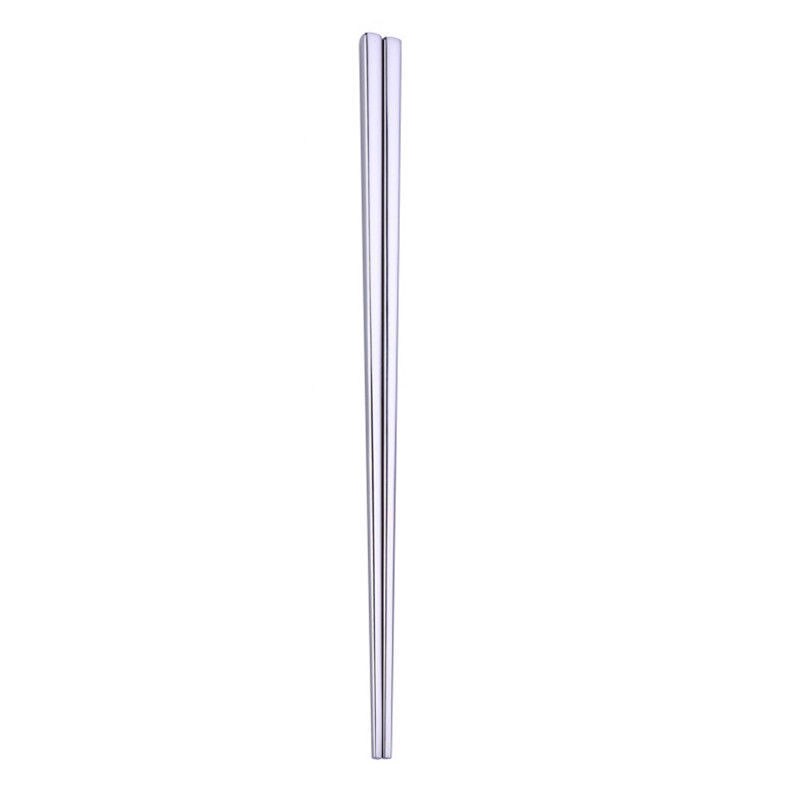 Rainbow Colorful Chopsticks Metal Chinese Stainless Steel Reusable Tableware: Silver