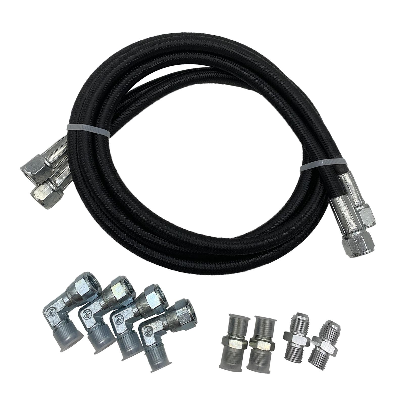 Transmission Cooler Lines Durable Black Automatic Fit for Universal 700R4 4L80E 4L60