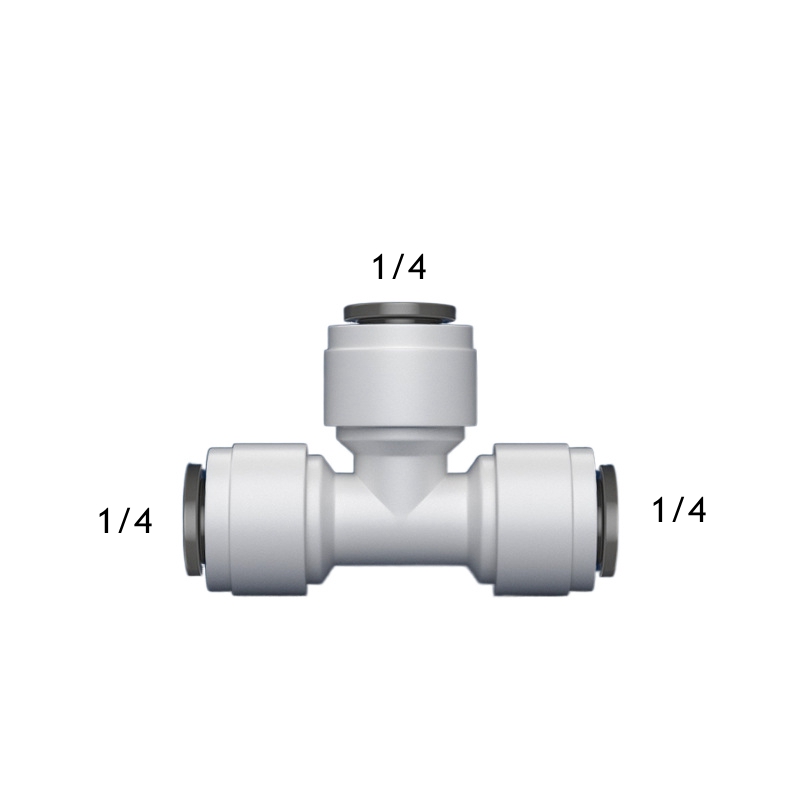 Conector de tubo de PE tipo T, rosca macho hembra, conexión rápida, manguera 1/4 3/8, filtro de agua, piezas de ósmosis inversa