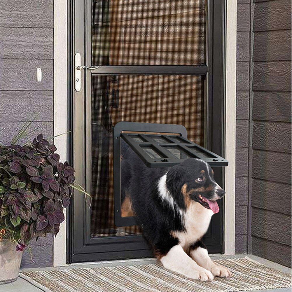 Pet Door Safe Lockable Magnetic Screen Outdoor Dogs Cats Window Gate House Enter Freely Pretty Garden Easy Install