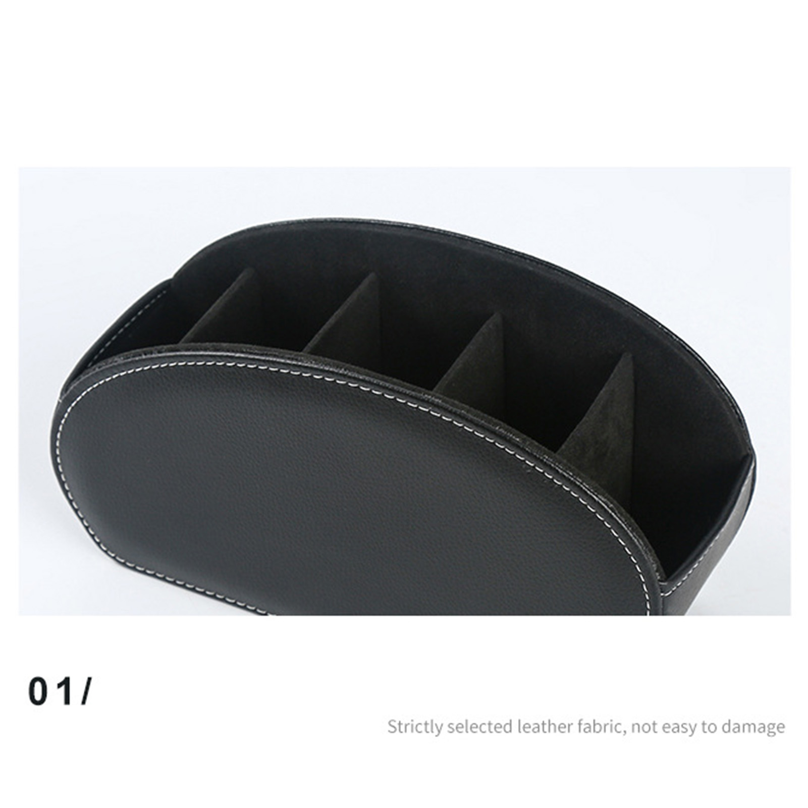 Remote Control Storage Box PU Leather Cosmetic Storage Box Suitable for Staplers Scissors Rulers