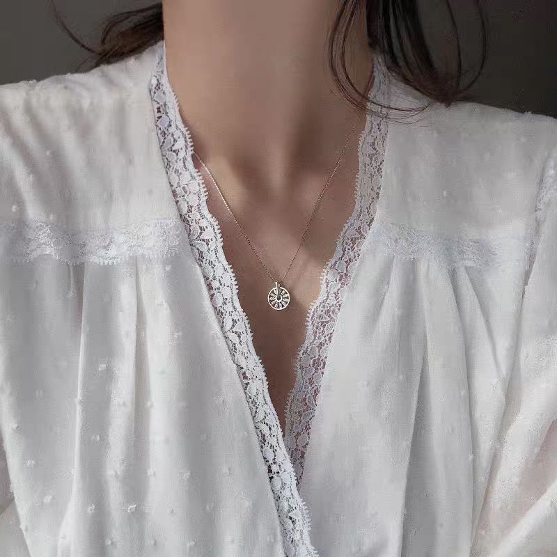 Anenjery Dubbellaags U-Vormige Thai Zilveren Ketting 925 Sterling Zilveren Korte Sleutelbeen Ketting Charme Ketting Voor Vrouwen S-N530