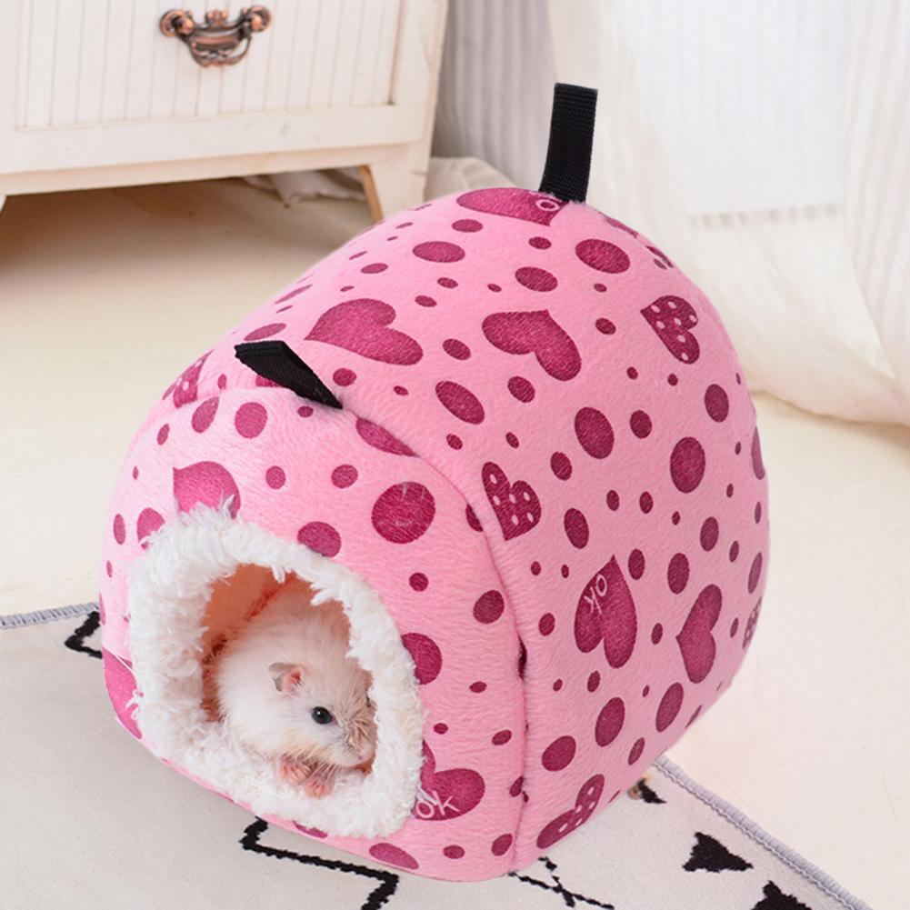 Small Animal Bed Thicken Plush Hamster Bed Non-sticky Hair Cute Hamster Guinea Pigs Bed House