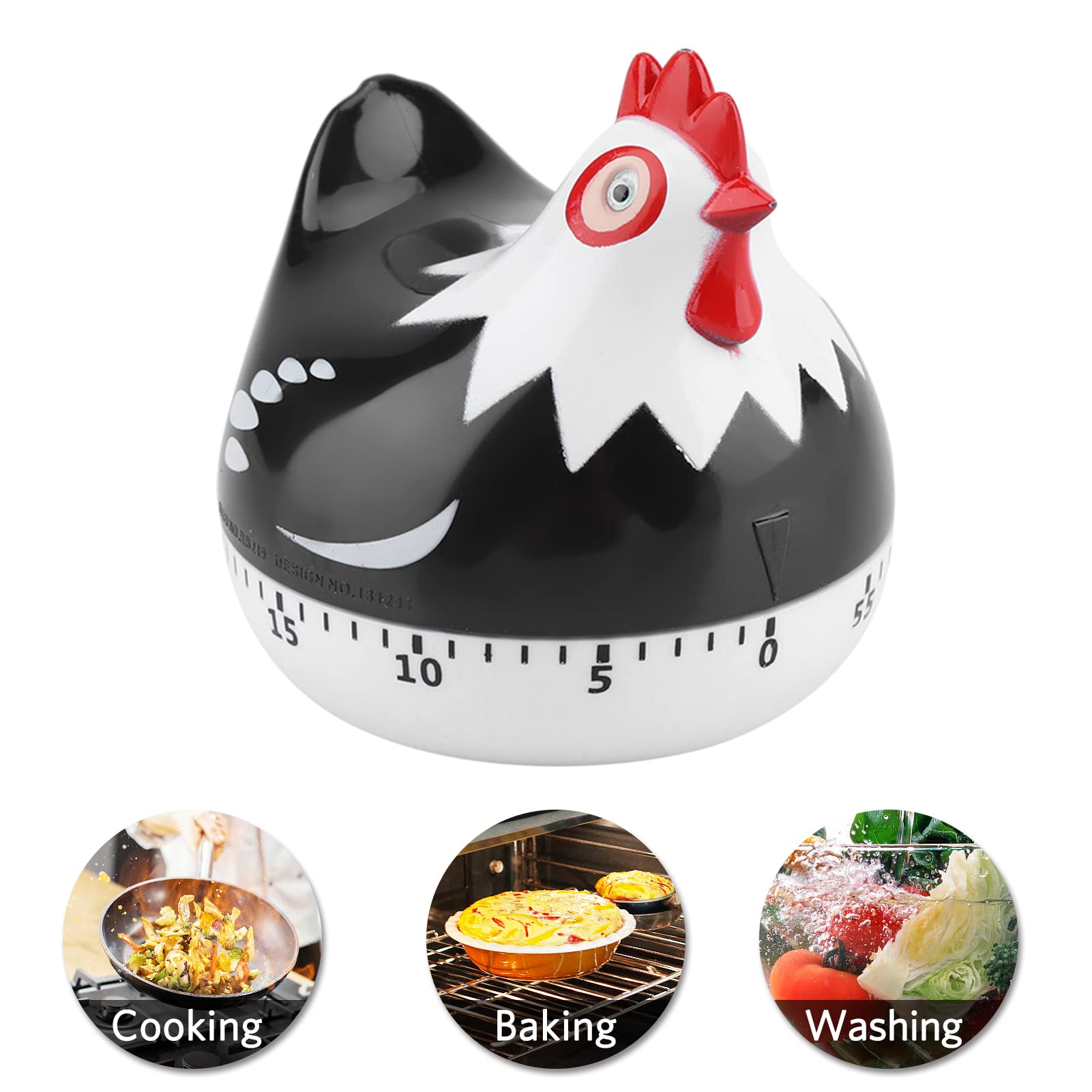 Minuterie de cuisine en forme de poulet, en plastique, rappel, compte à rebours, alarme