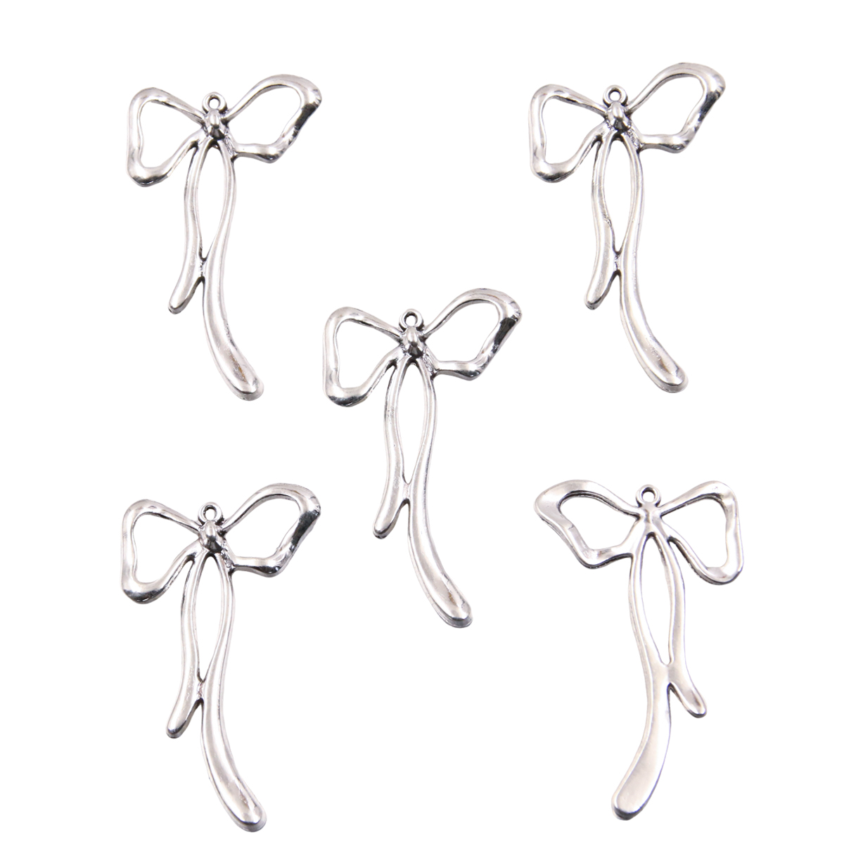 20Pcs 13 Style Metal Alloy Cute Hollow Bow Charms Pendants For Jewelry Making DIY Handmade Craft: Black Gun Plated