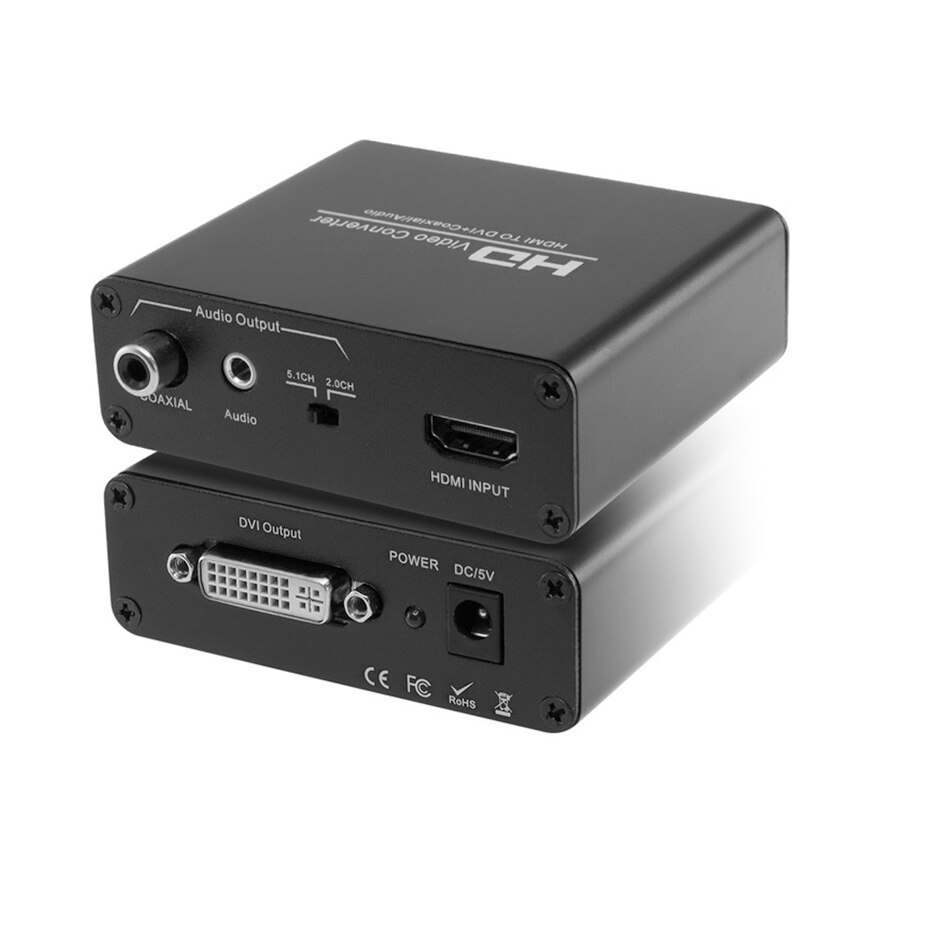 Convertisseur extracteur audio HDMI vers DVI + audio stéréo avec audio, pour PS4, apple TV, PC portable, ps3