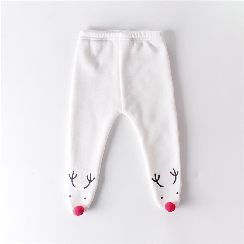 Xmas Broek Kindje Dikke Plus Fluwelen Panty Zuigeling Pasgeboren Baby Jongen En Meisjes Stocking Peuter Legging Kinderen Broek Warm: white / 24M