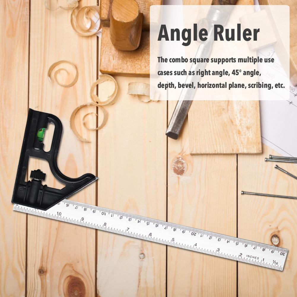 305mm Combination Square Angle Ruler Adjustable Steel Protractor Right Angle Ruler Carpenter Measuring Tools