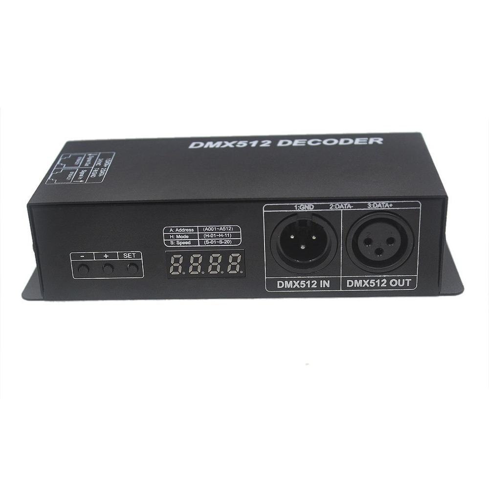 DC12V 24 VOLT DECODER XLR Stecker Digital Display Adresse Anzahl 4A Strobe RGBW 4CH Signal Control DMX Decoder