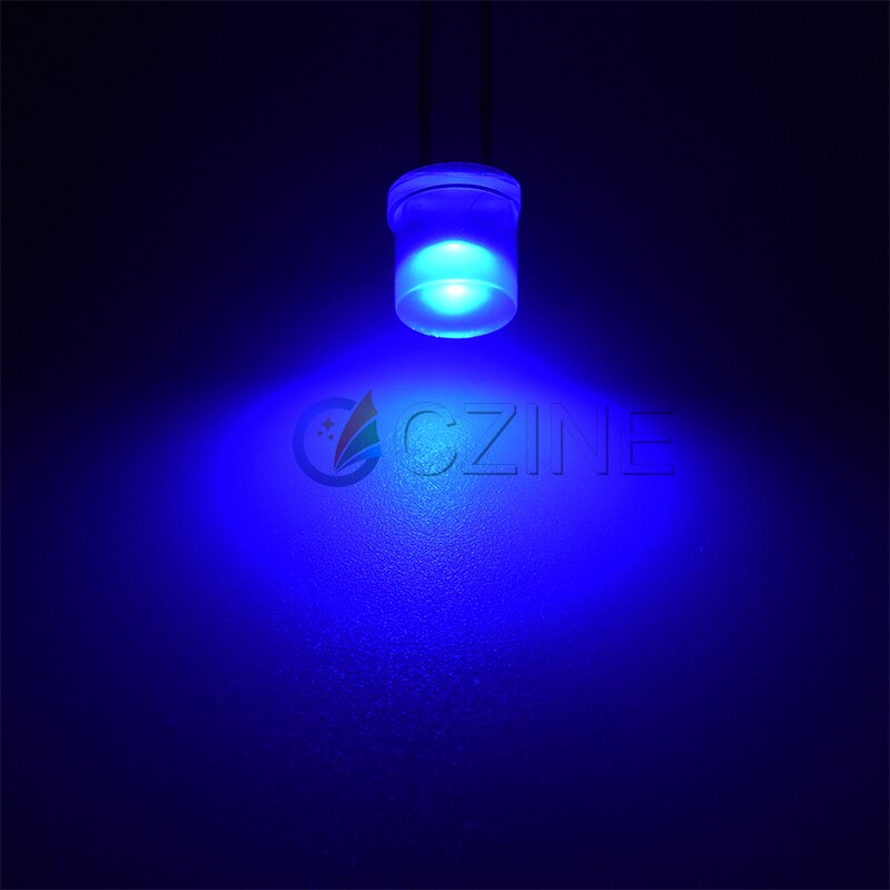 100pcs/bag Czinelight 5mm Flat Top Led Diode Green Blue Emitting Dip