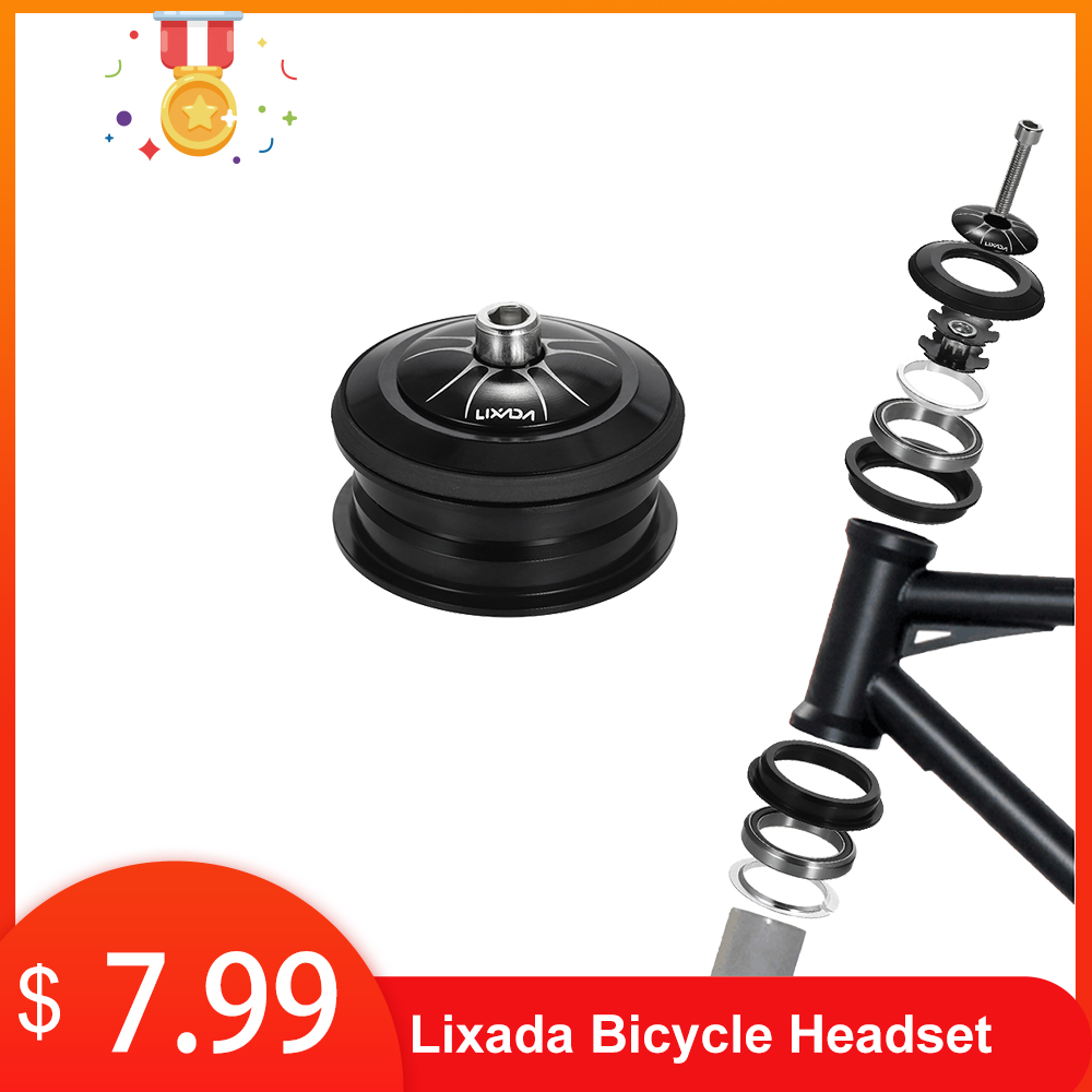 Lixada, pieza de cabeza CNC, sin rosca, separador de bicicleta cónico, cubierta de anillo, Dirección de bicicleta, auriculares, cartucho sellado, rodamiento de columna de dirección