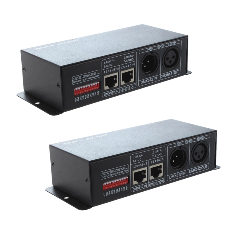 2x dmx 512 4ch x 8a decoder led-controller 4- kanal-treiber rgbw led-band  dc 12v - 24v: Default Title