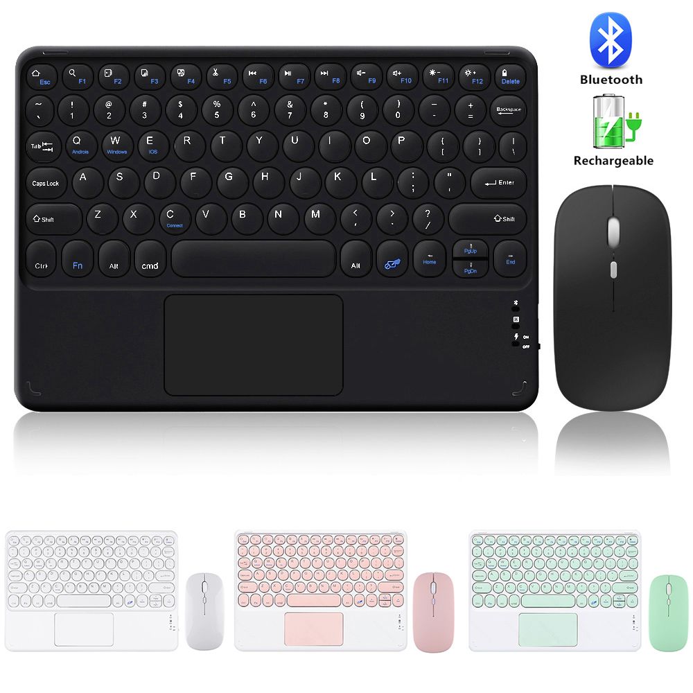 Ultra-Thin Wireless Bluetooth Keyboard and Mouse Combo Rechargeable Touchpad for iPad Xiaomi Samsung Tablet Android IOS Windows