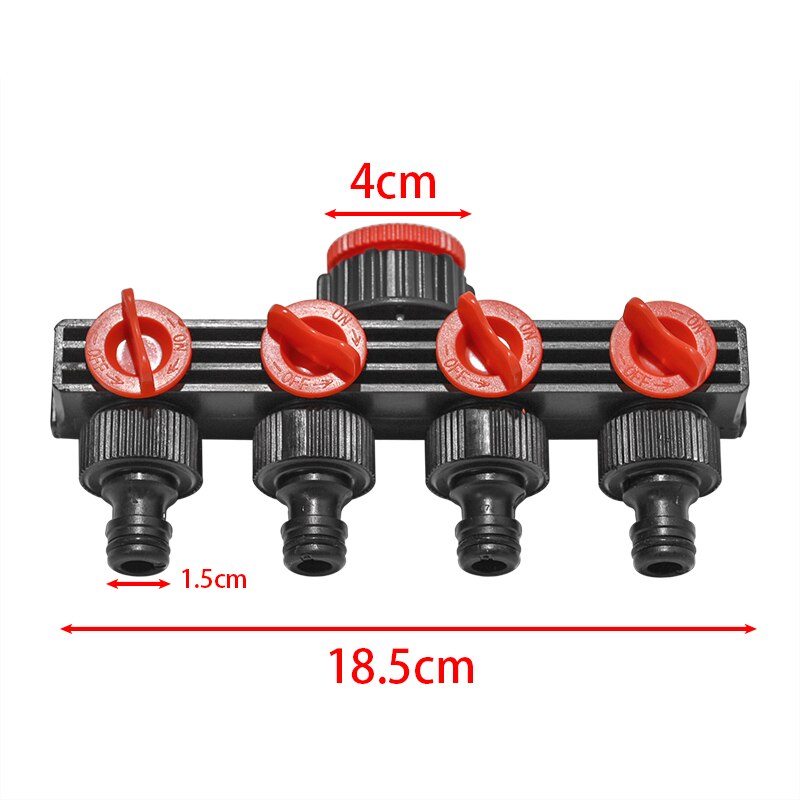 Huis Tuin Tuinslang Splitter Plastic Druppelirrigatie Water Connector Agrarische 4 Manier Tap Connectors