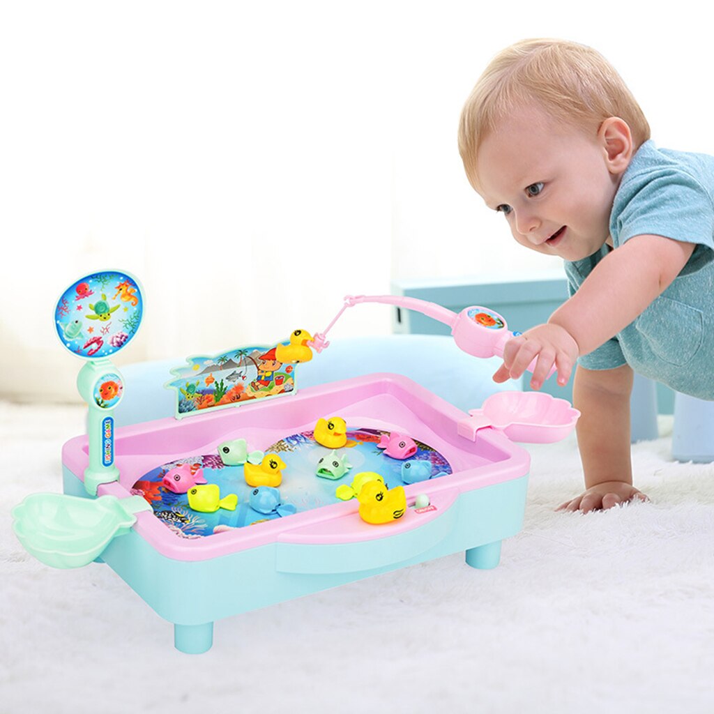 22- teiliges magnetisches angelspielzeug für babys – lustiges elektrisches musik-fischbecken zur förderung der entwicklung