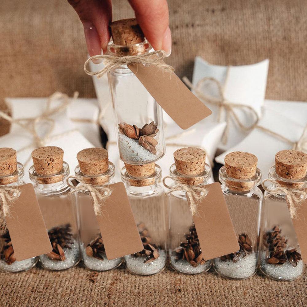 25ml mini glasflaska med kork klar önskan flaska hängande dekoration bröllop mittpunkt gynnar glasflaska burk bröllopsinredning