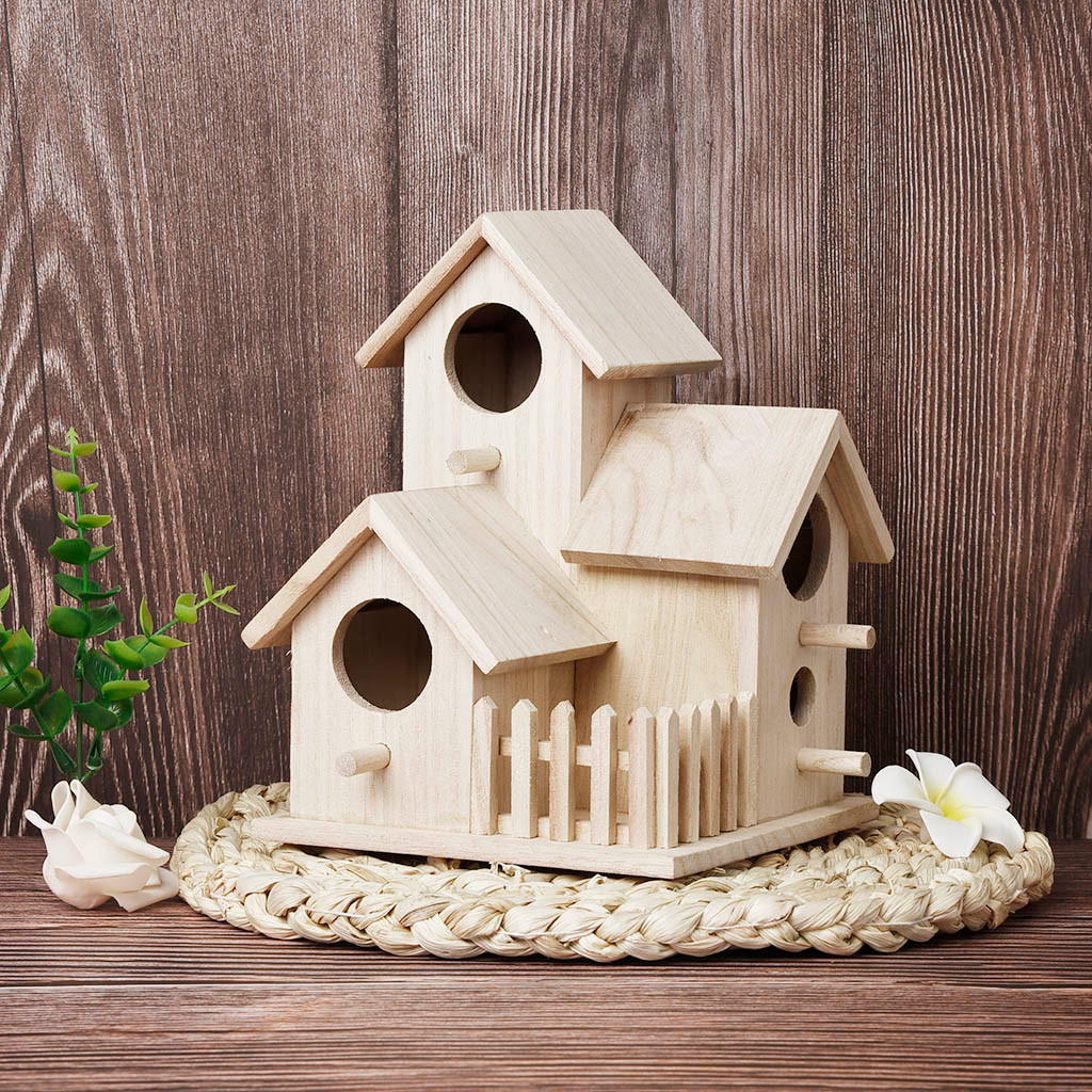 Large Nest Dox Nest House Bird House Bird Box Handmade Wooden Box Cage Outdoor Birdhouse Garden Yard Hanging Pet Products Crafts
