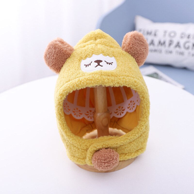 Winter cartoon baby muts set plus fluwelen baby capuchon muts jongens meisjes mutsen kinderen winddichte outdoor ski mutsen baby pluche muts: A4