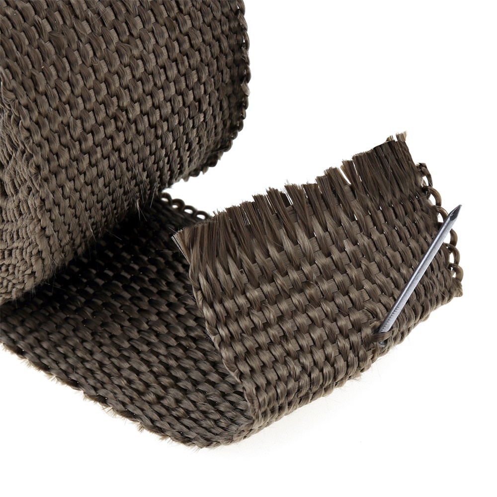 5m termisk udstødningsrør tape varmeisolerende wrap tape brandsikker stofrulle med holdbare stålbindere til bil 1 stk.