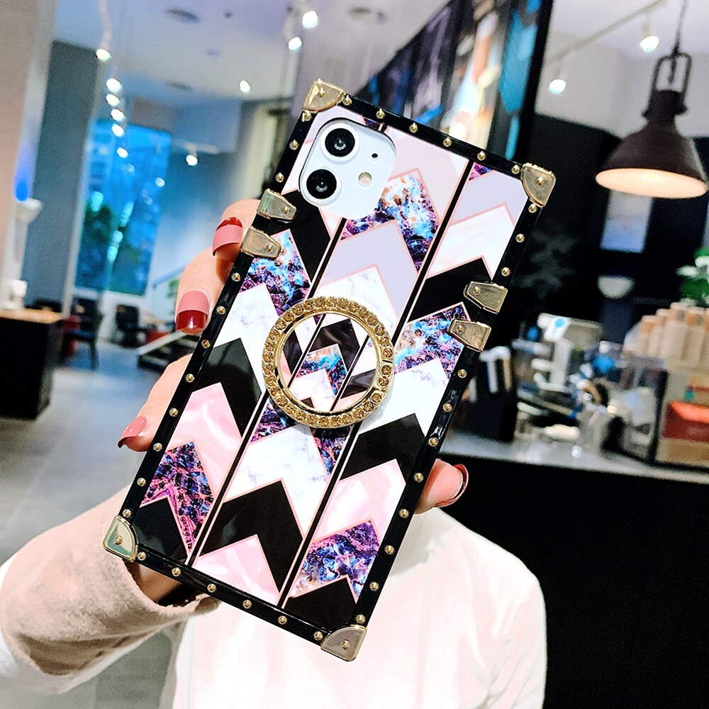 Coque Für Xiaomi Mi9 Redmi7 Note7 Fällen Sexy Rote Lippen Bling Strass Ring Stehen Platz Fall Für Redmi7 Note7 Mi9 abdeckung: For Redmi 7 / Diamond With Stand