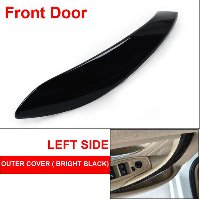 Orzech LHD RHD wnętrza samochodu wewnętrzna strona drzwi uchwyt robić holowania zewnętrzna pokrywa ochronna płyta mahoń dla BMW F30 F80 F31 F32 F33 F35 F82 M3: czarny z przodu lewo