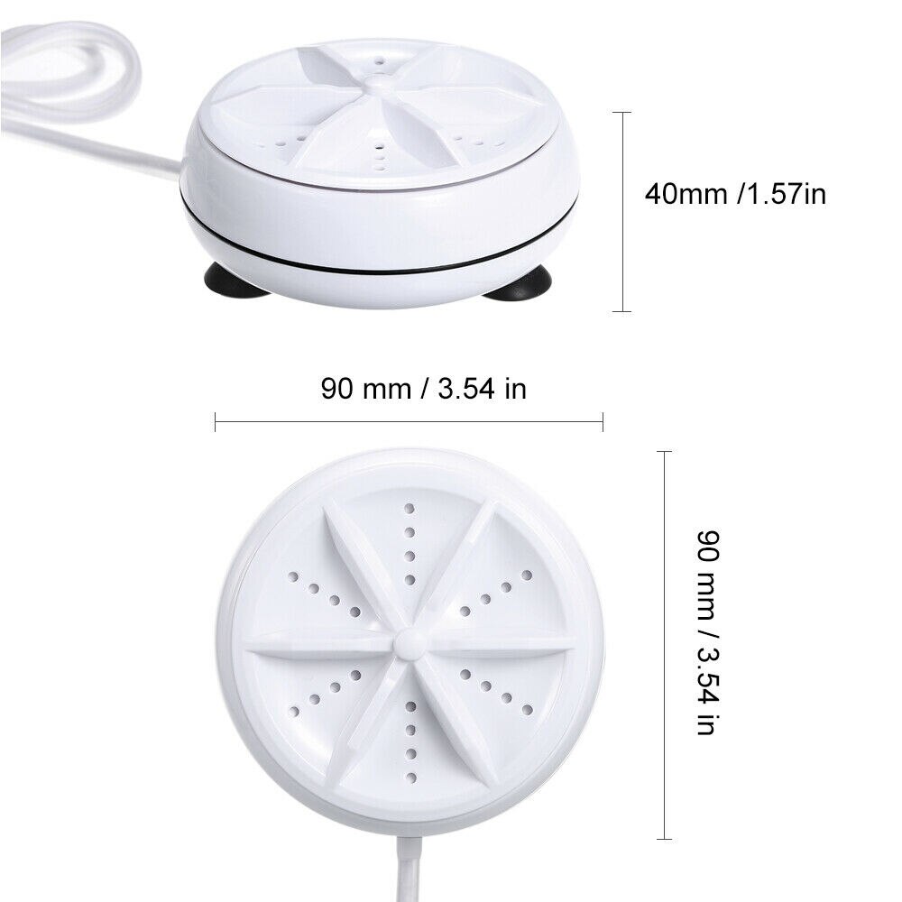 3in1 Mini Washing Machine Portable Personal Rotating Ultrasonic Washer Adjustable with USB Cable Convenient for Travel