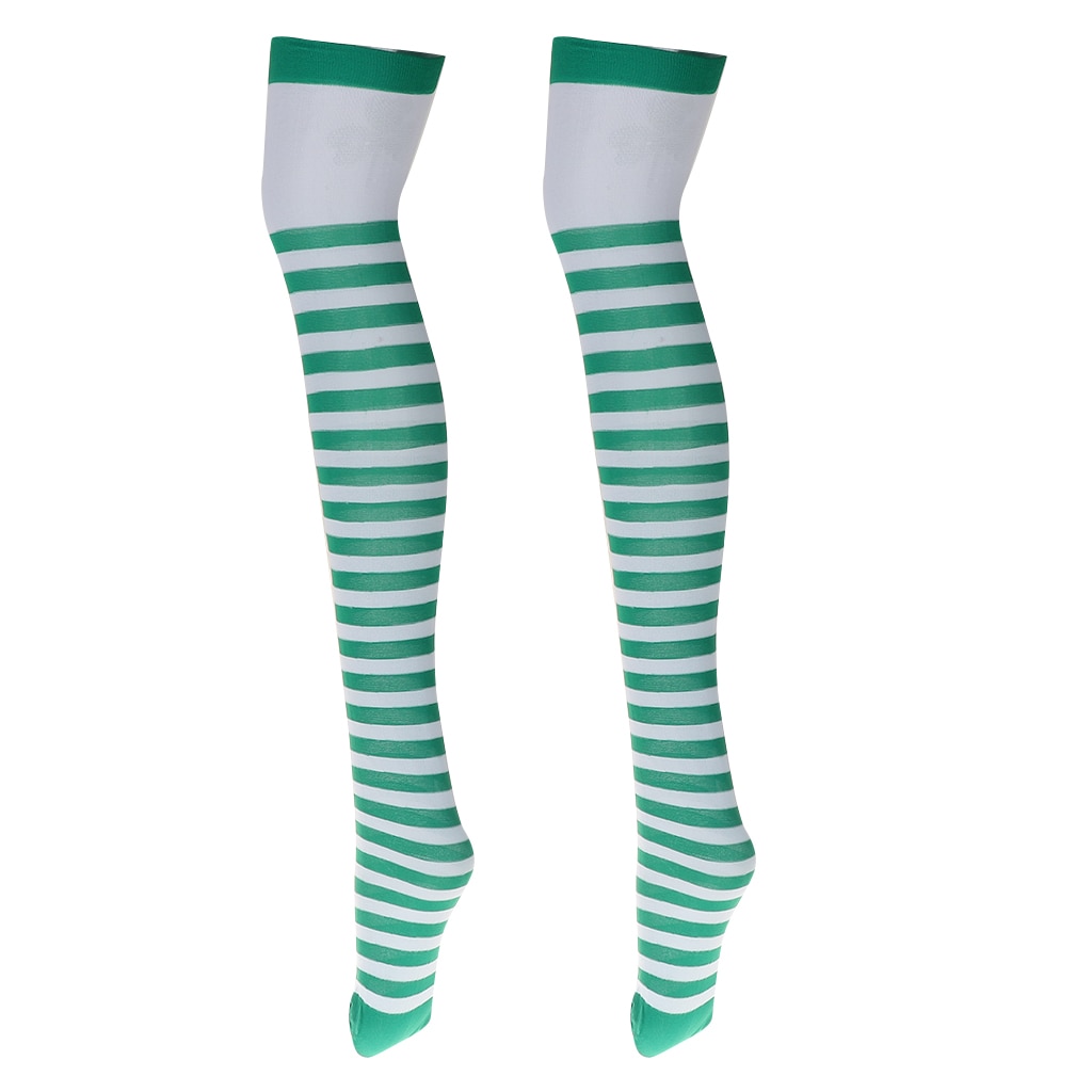 Irish Party White Green Stripes Clover Stockings Socks Irish St Patrick Day Ireland Party Stockings