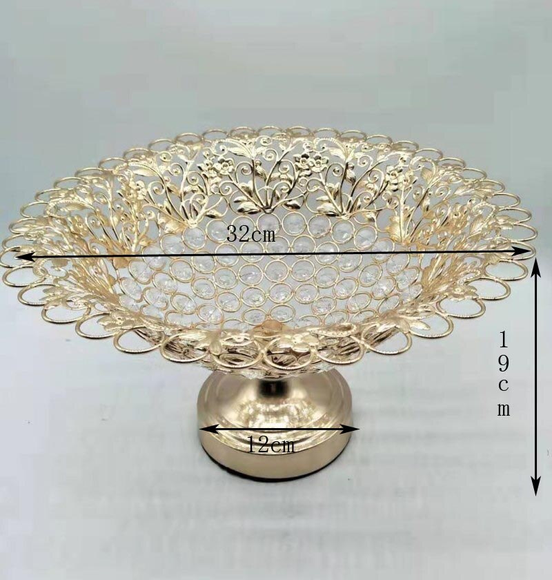 Keukenaccessoire vergulde metalen ronde fruitschaal snoepschaaltjes voor bruiloften en feesten borden voor huisdecoratie