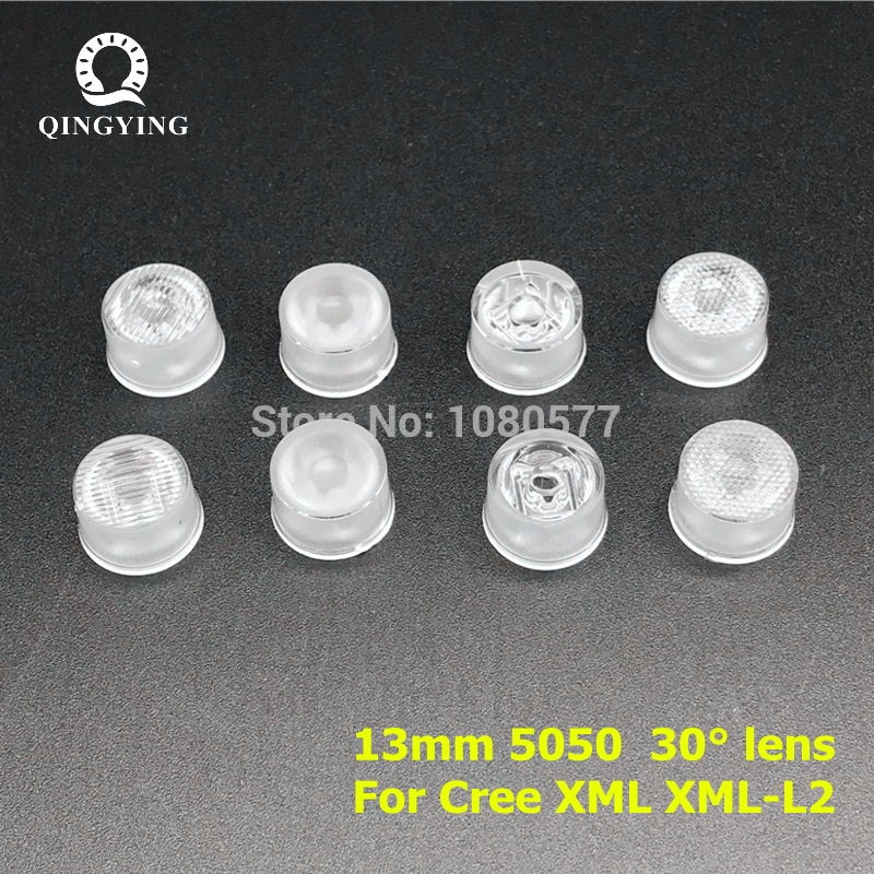 10 stks 13mm 5050 Cree XML XML-L2 LED Lens 30 Graden Optische PMMA Led Lens Houder Plano Reflector collimator
