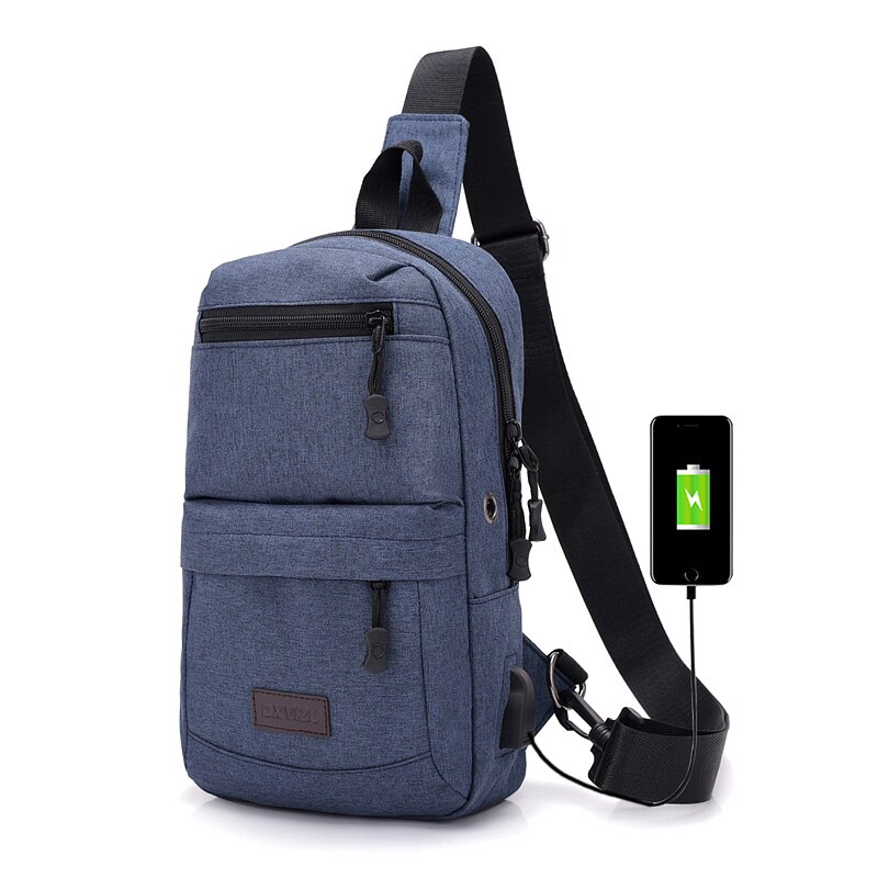 Anti-diefstal USB Opladen Tas Unisex Waterdichte Reizen Borst Bag Mannen Vrouwen Zakelijke Laptop Tiener Tassen: GRAY