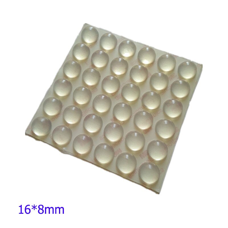 16pcs 16mm*8mm transparent self adhesive soft anti slip bumpers silicone rubber feet pads great silica gel shock absorber