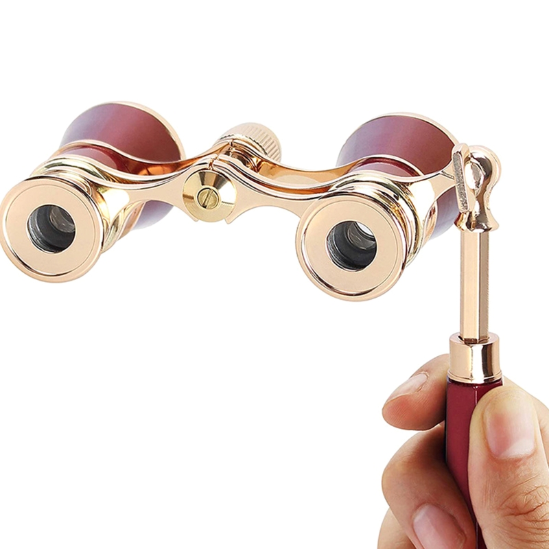 3X25 Opera Glasses Binoculars Theater Glasses Mini Binocular Compact Lightweight with Handle for Adults Kids Women